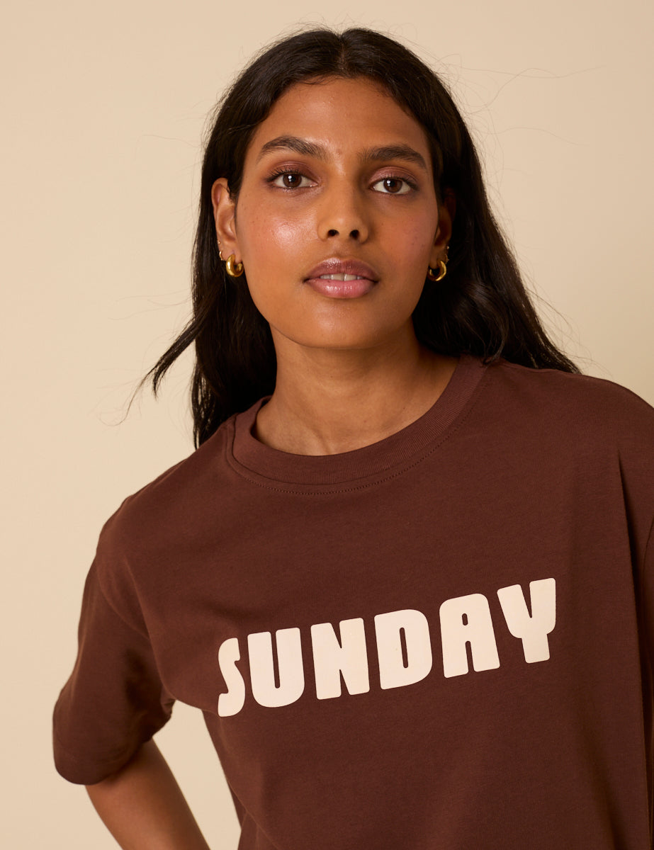 Brown Sunday Graphic Sweatshirt